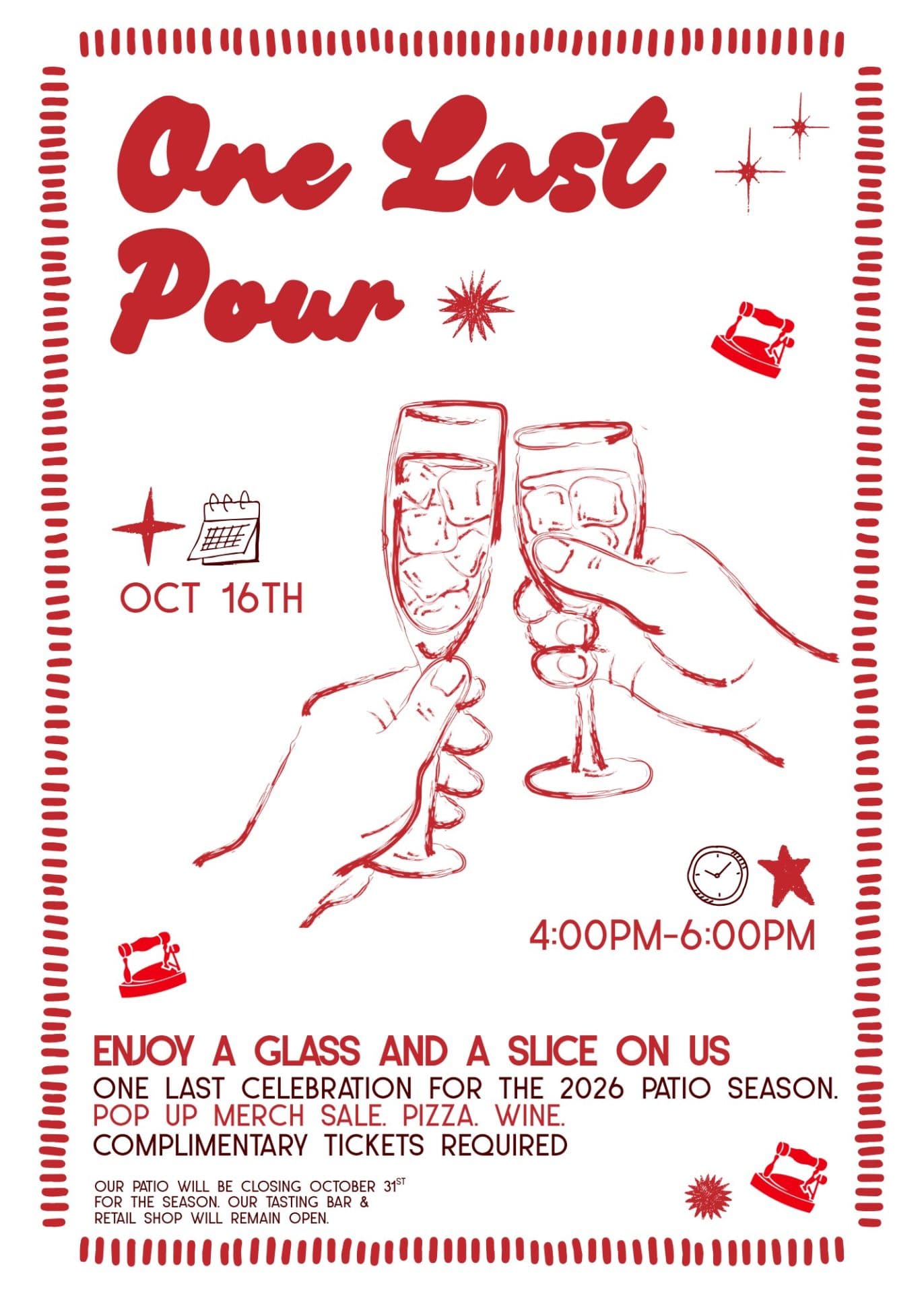 Poster for One Last Pour: Dirty Laundry Winery Patio Farewell Party