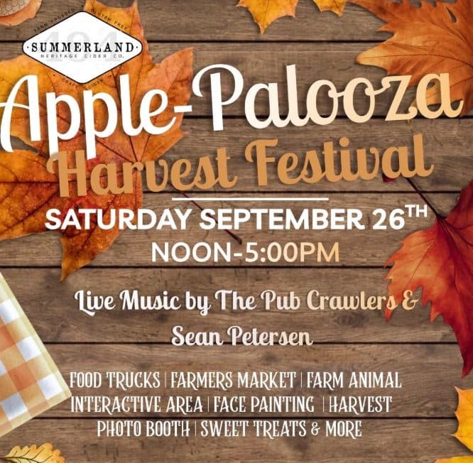 Poster for Apple-Paloozaa Sumerland Heritage Cider