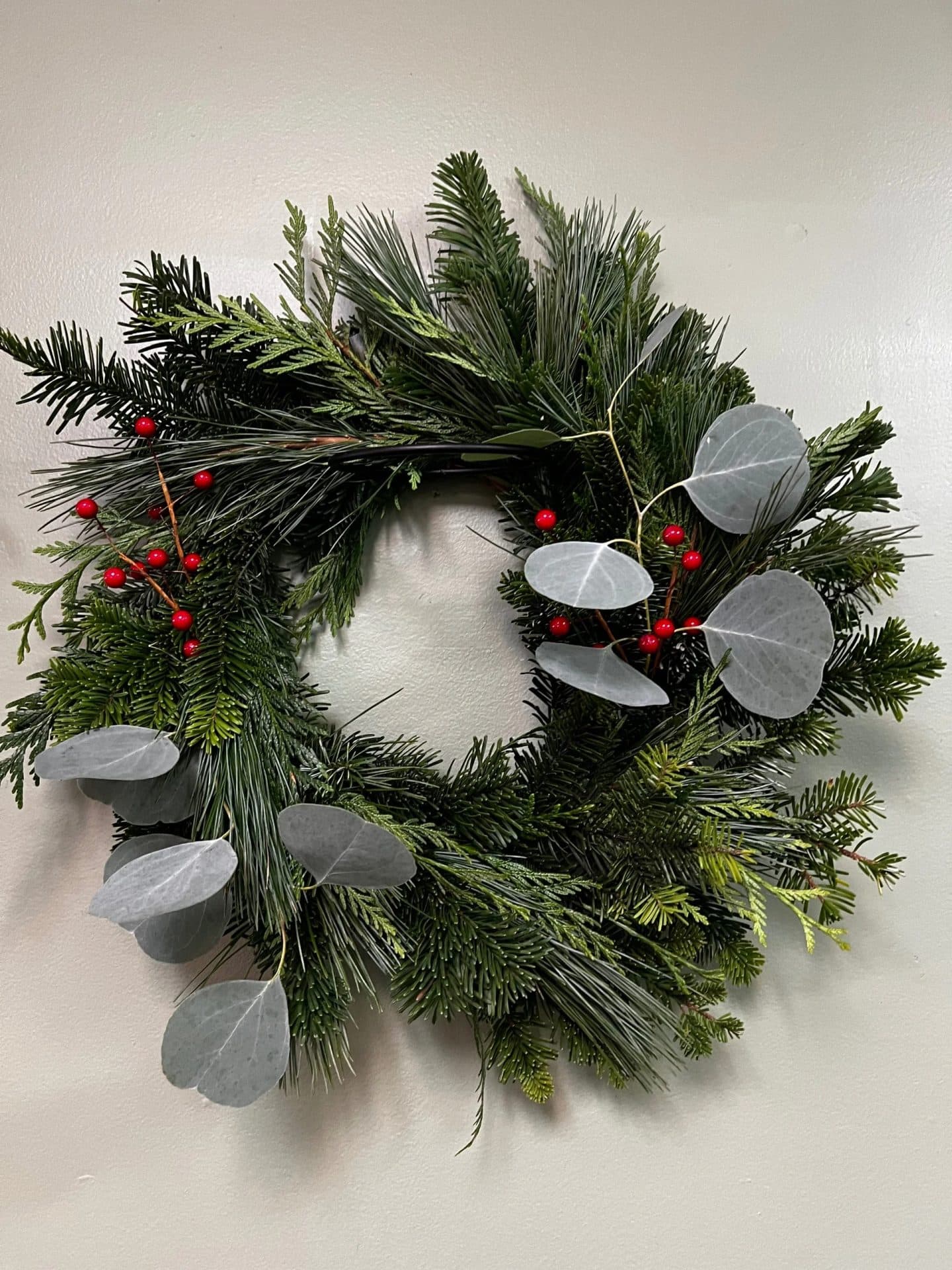 Poster for Holiday Wreath Workshop at Yellow Dog Brewing