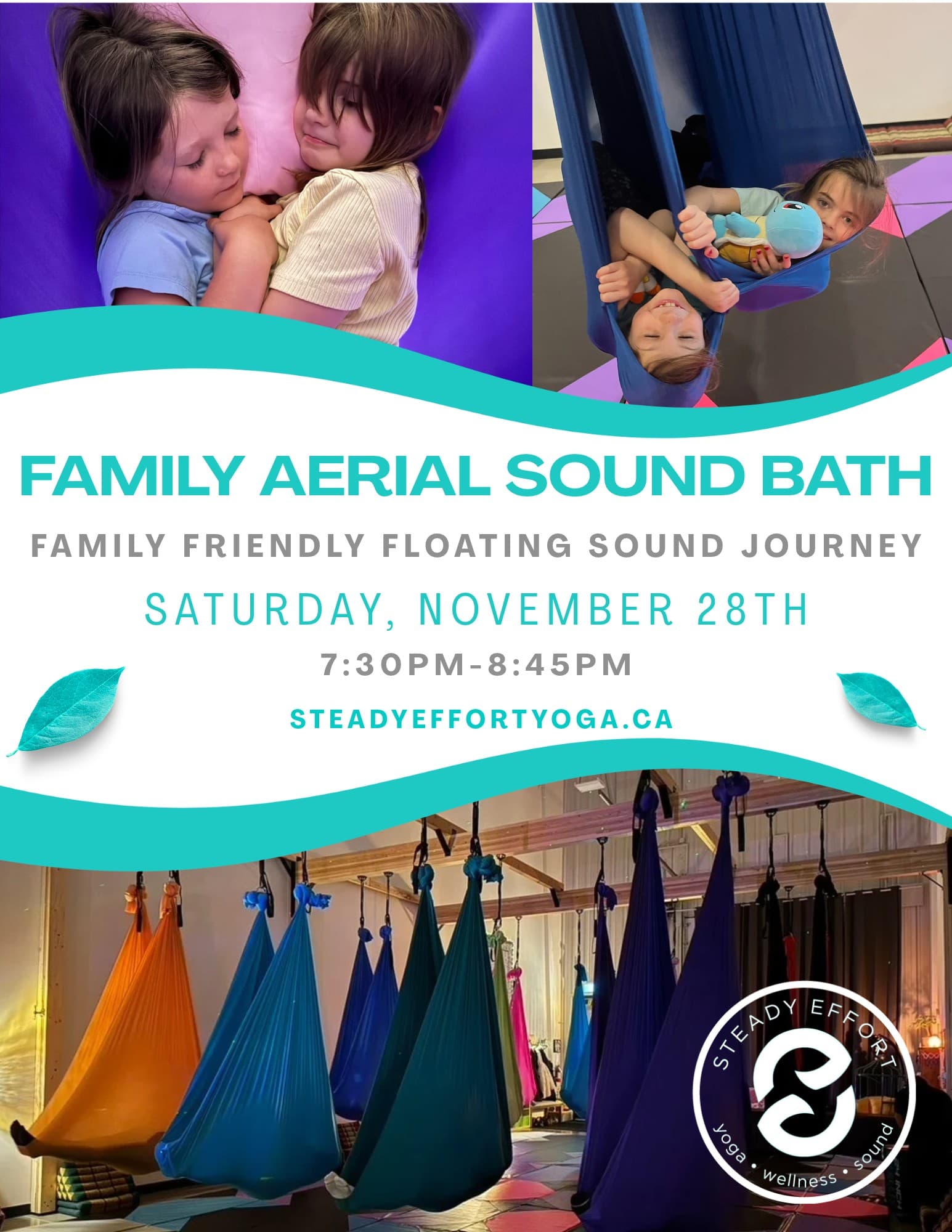 Family Aerial Sound Bath at Steady Effort Yoga • Wellness • Sound at Penticton