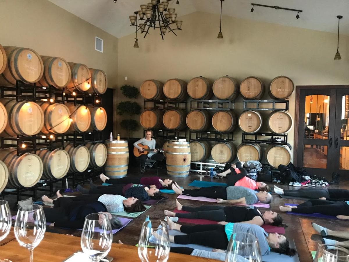 Poster for From Stressed to Still: Yoga & Wine