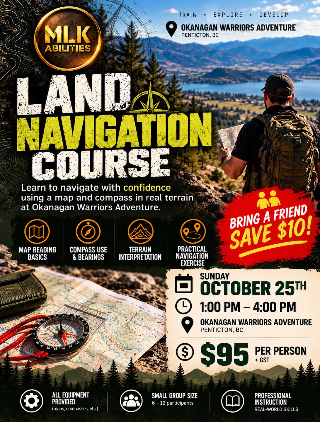 Land Navigation Course with MLK Abilities at Okanagan Warriors Adventure